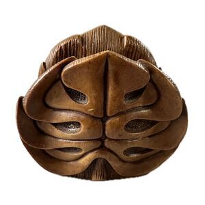 Vintage Coco Joe's Faux Hapa Wood Monstera Leaf Polynesia Napkin Letter Holder